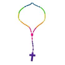 Terço Colorido borracha Silicone Católico 44x30 cm santo