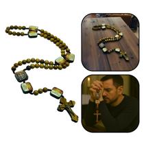 Terço Contemplação dos Mistérios São Bento de Madeira Imbuia Resinado