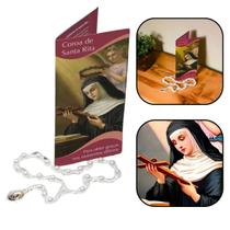 Terço coroa de santa rita de cassia com folheto de oração Terço coroa de santa rita de cassia com folheto de oração