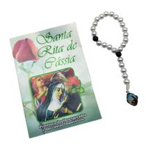 Terço Coroa de Santa Rita de Cássia com Folheto de Oração - FORNECEDOR 43