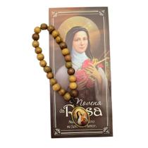 Terço Coroa Novena das Rosas Santa Teresinha conta madeira ARL3461 Terço Coroa Novena das Rosas Santa Teresinha conta madeira ARL3461