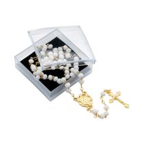 Terço Cristal Vidro 6/5 mm Nossa Senhora Graças Branco