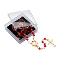 Terço Cristal Vidro 6/5 mm Nossa Senhora Graças Vermelho Terço Cristal Vidro 6/5 mm Nossa Senhora Graças Vermelho