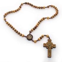 Terço da Intercessão São Bento Madeira 10mm Imbuia - Amém Decoração Religiosa