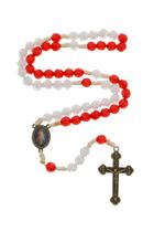 Terço da Misericórdia com Contas Cristal - Vermelho e Branco Terço da Misericórdia com Contas Cristal - Vermelho e Branco