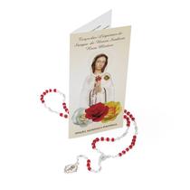 Terço das Lágrimas de Sangue de Nossa Senhora Rosa Mística com Folheto 4mm Terço das Lágrimas de Sangue de Nossa Senhora Rosa Mística com Folheto 4mm