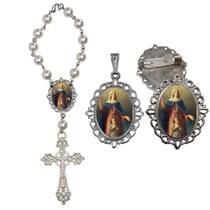 Terço de Carro Santa Ana com Broche e Relicario Lembrancinha Religiosa Terços Qualidade Catolico Terço de Carro Santa Ana com Broche e Relicario Lembrancinha Religiosa Terços Qualidade Catolico