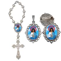 Terço de Carro Santa Sara Kali com Broche e Relicario Lembrancinha Religiosa Terços Qualidade Catolico Terço de Carro Santa Sara Kali com Broche e Relicario Lembrancinha Religiosa Terços Qualidade Catolico