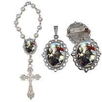 Terço de Carro São Jorge com Broche e Relicario Lembrancinha Religiosa Terços Qualidade Catolico Terço de Carro São Jorge com Broche e Relicario Lembrancinha Religiosa Terços Qualidade Catolico