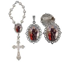 Terço de Carro São Vicente de Paula com Broche e Relicario Lembrancinha Religiosa Terços Qualidade Catolico Terço de Carro São Vicente de Paula com Broche e Relicario Lembrancinha Religiosa Terços Qualidade Catolico