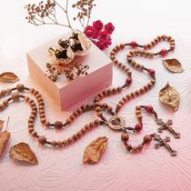 Terço de Casal em Madeira Coração