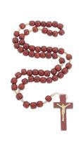 Terço de Jesus Misericordioso em Madeira Pau Brasil - 8mm de Diâmetro
