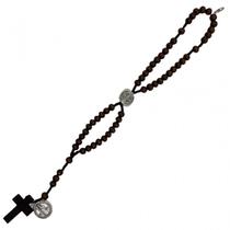 Terço de Madeira com Crucifixo e Medalha Conta 7 mm Marrom Terço de Madeira com Crucifixo e Medalha Conta 7 mm Marrom