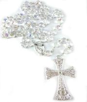 Terço De Noiva Cristal Boreal Banho De Prata 10Mm Terço De Noiva Cristal Boreal Banho De Prata 10Mm