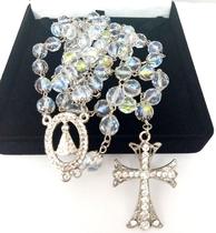 Terço De Noiva Prata Cristal Boreal Tcheco Tamanho Medio Terço De Noiva Prata Cristal Boreal Tcheco Tamanho Medio