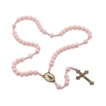 Terço de Nossa Senhora Aparecida Rosa Fosco 8mm Terço de Nossa Senhora Aparecida Rosa Fosco 8mm