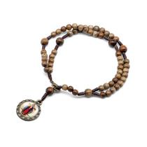 Terço de Pulso Santa Chagas de Madeira Imbuia Terço de Pulso Santa Chagas de Madeira Imbuia