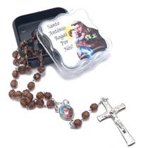 Terço De Santo Antônio Acrílico Marrom 5mm