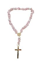 Terço Decorativo Pedras Naturais Quartzo Rosa 100cm Terço Decorativo Pedras Naturais Quartzo Rosa 100cm