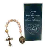 Terço Dezena Coroa das Dez Virtudes de Nossa Senhora com Folheto