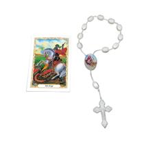 terço DEZENA DE DEDO ACRÍLICO BRANCO SÃO JORGE guerreiro 2,5cm terço DEZENA DE DEDO ACRÍLICO BRANCO SÃO JORGE guerreiro 2,5cm