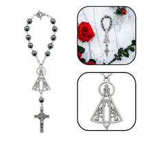 Terço Dezena Retrovisor Carro Nossa Senhora Aparecida Hematita Terço Dezena Retrovisor Carro Nossa Senhora Aparecida Hematita