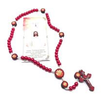 Terço Do Espirito Santo Pérola Vermelho Com Folheto De Oração Terço Do Espirito Santo Pérola Vermelho Com Folheto De Oração