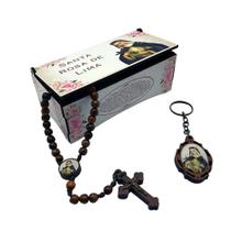 Terço e Chaveiro Santa Rosa de Lima Com Caixinha Personalizada Terço e Chaveiro Santa Rosa de Lima Com Caixinha Personalizada