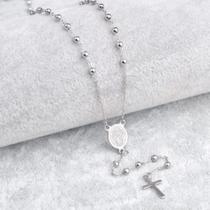 Terço em Aço Prateado