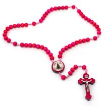 Terço Eu Rezo Rela Minha Família Madeira 8mm Rosa Terço Eu Rezo Rela Minha Família Madeira 8mm Rosa