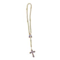 TERCO G APARECIDA COM STRASS E PEROLA CREME 34cm