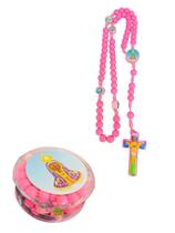 Terço Infantil Nossa Senhora Aparecida Rosa Rosário - Cor Rosa