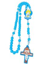 Terço Infantil Para Crianças Baby Azul Anjo Da Guarda para lembrancinha e batizado