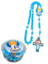 Terço Infantil Para Crianças Baby Santo Anjo Da Guarda - Cor Azul
