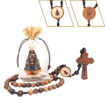 Terço Madeira Nossa Senhora Aparecida No Saquinho Estampado Amarelo Terço Madeira Nossa Senhora Aparecida No Saquinho Estampado Amarelo