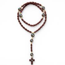 Terço Madeira São Jorge Conta 8Mm 45 Cm Marrom