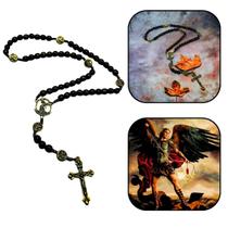Terço Madeira São Miguel Arcanjo Com Crucifixo Terço Madeira São Miguel Arcanjo Com Crucifixo