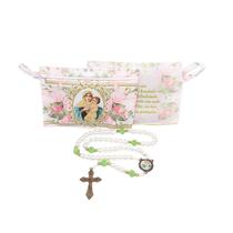 Terço Mãe Rainha Pérola Na Bolsinha Com Zíper