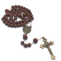 Terço Medalha De São Bento Marrom Ouro Velho Terço Medalha De São Bento Marrom Ouro Velho