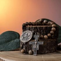 Terço Missão São Francisco De Assis Madeira Contas 8mm Terço Missão São Francisco De Assis Madeira Contas 8mm