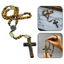 Terço Mistérios Do Rosário Medalha São Bento Imbuia OV