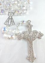 Terço Noiva Banho De Prata Cristal Boreal Tcheco 12 Mm Terço Noiva Banho De Prata Cristal Boreal Tcheco 12 Mm