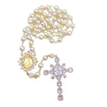 Terço Noiva Nossa Senhora Aparecida Luxo Zircônia Folheado