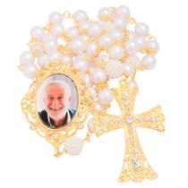 Terço Noiva Personalizado Com Foto Cruz Folheado A Ouro 18k Terço Noiva Personalizado Com Foto Cruz Folheado A Ouro 18k