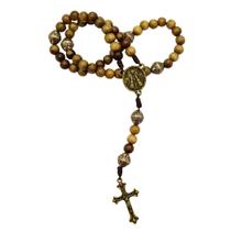 Terço Nossa Senhora Aparecida contas imbuia 8 mm Ouro Velho AR3802