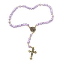 Terço Nossa Senhora Aparecida Lilas Perola 10mm Terço Nossa Senhora Aparecida Lilas Perola 10mm