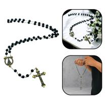 Terço Nossa Senhora Aparecida Preto Leitoso 6 mm Terço Nossa Senhora Aparecida Preto Leitoso 6 mm