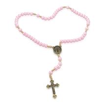 Terço Nossa Senhora Aparecida Rosa Perola 10mm Terço Nossa Senhora Aparecida Rosa Perola 10mm