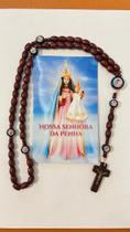 Terço Nossa Senhora da Penha 48 Cm Madeira + Folheto Com Oração - Artigo Religioso Católico - Divinas Artes