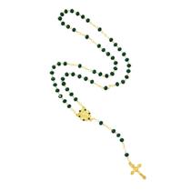Terço Nossa Senhora das Graças conta em vidro verde facetado AR7618 Terço Nossa Senhora das Graças conta em vidro verde facetado AR7618